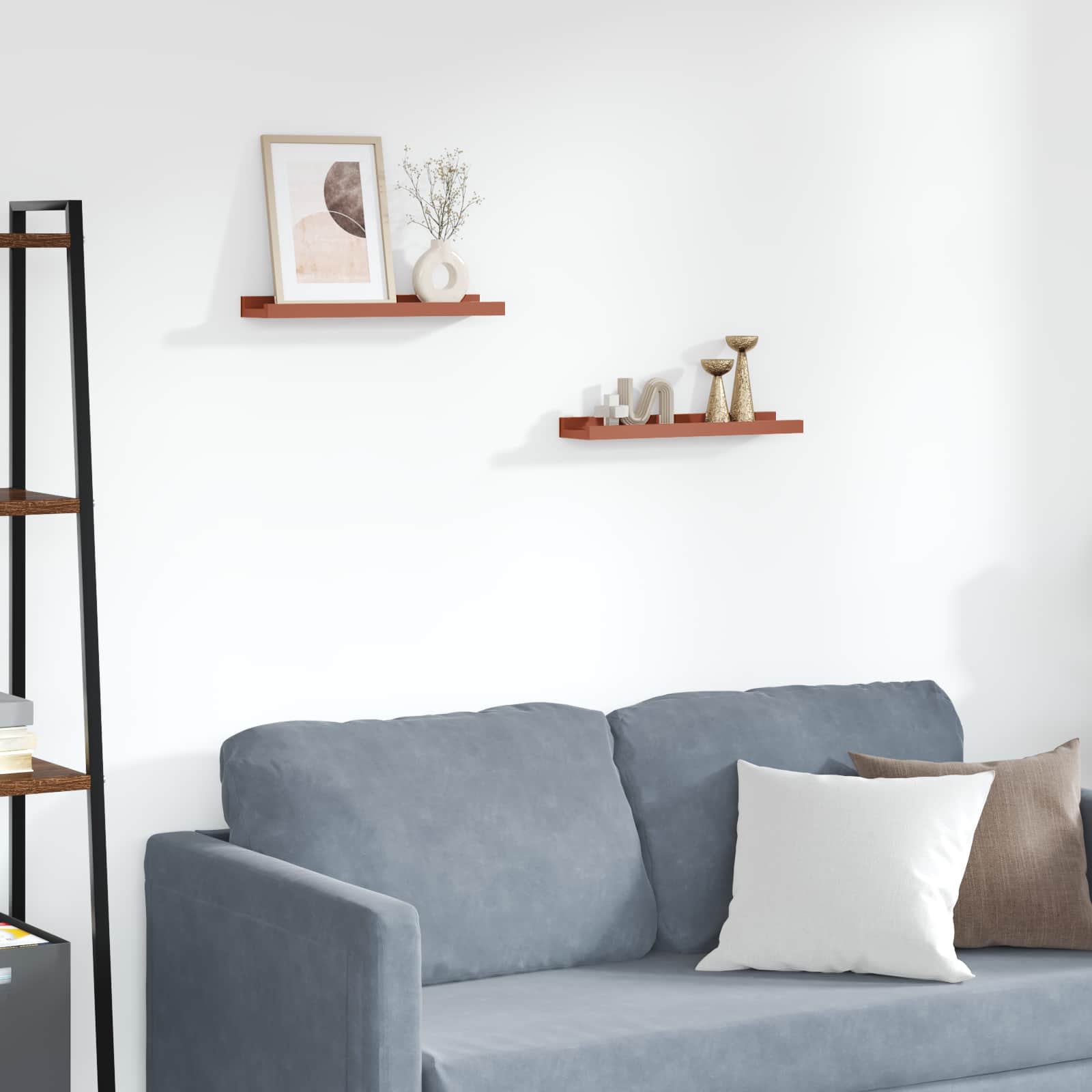 Polica na zidu 2 pcs Crvena 40 x 9 x 3 cm Konstruirano drvo