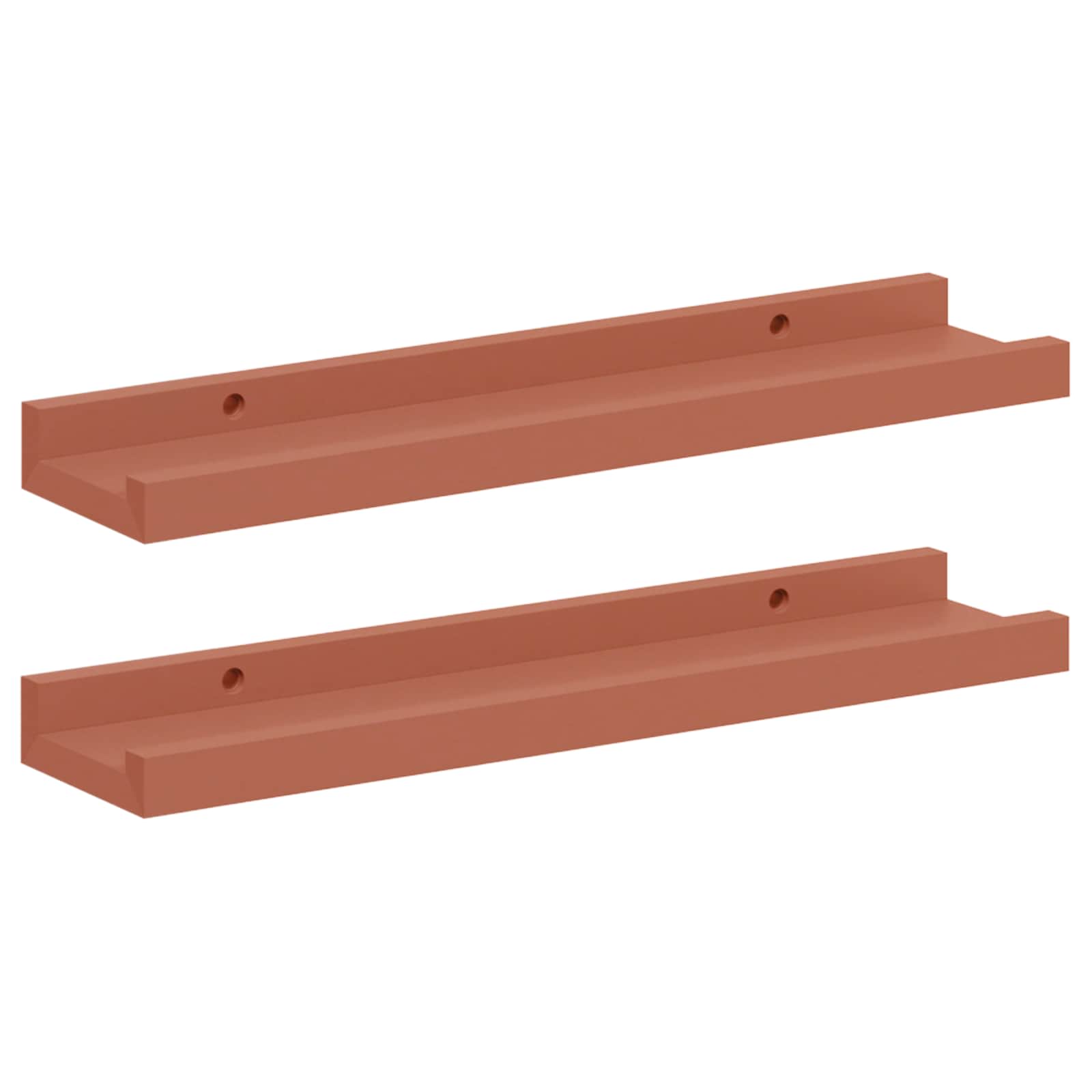Polica na zidu 2 pcs Crvena 40 x 9 x 3 cm Konstruirano drvo