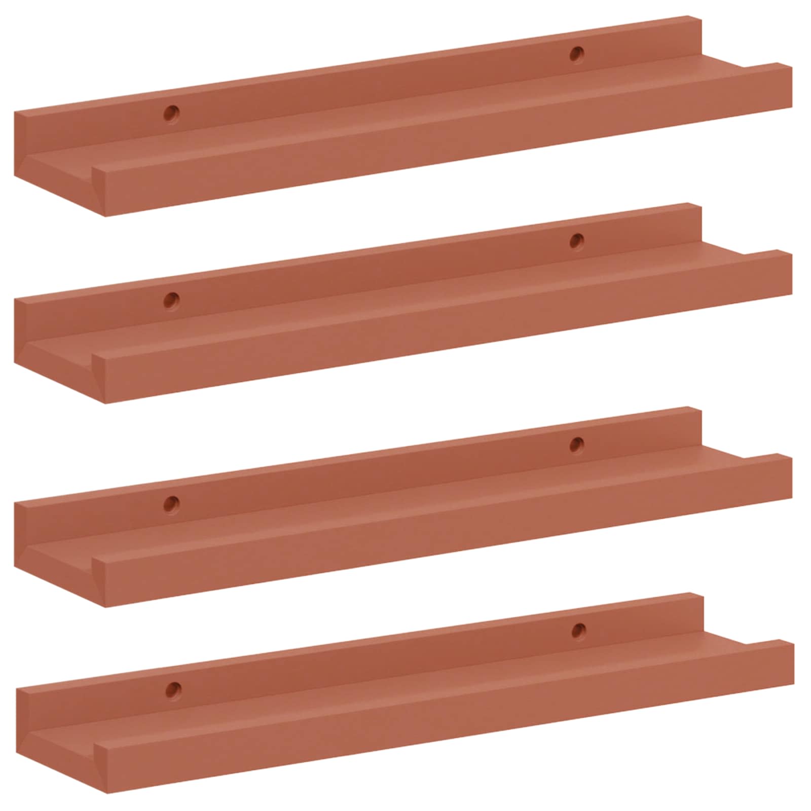 Polica na zidu 4 pcs Crvena 40 x 9 x 3 cm Konstruirano drvo