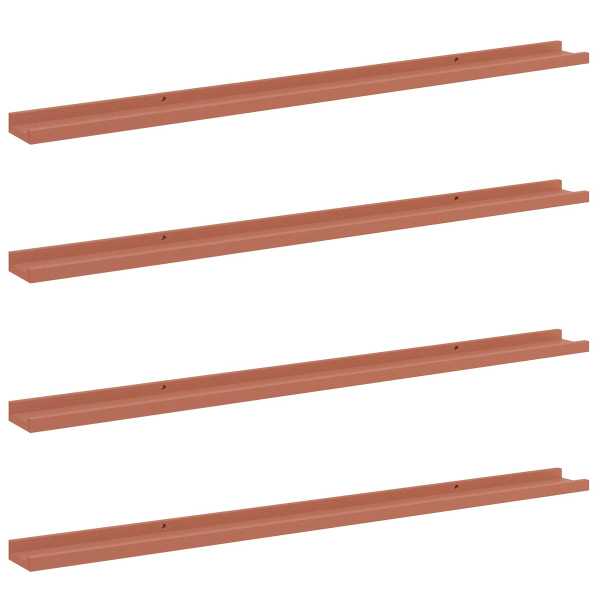 Polica na zidu 4 pcs Crvena 115 x 9 x 3 cm Konstruirano drvo