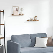 Polica na zidu 2 pcs Smeđa 40 x 9 x 3 cm Konstruirano drvo