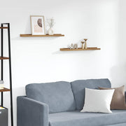 Polica na zidu 2 pcs Smeđa 60 x 9 x 3 cm Konstruirano drvo