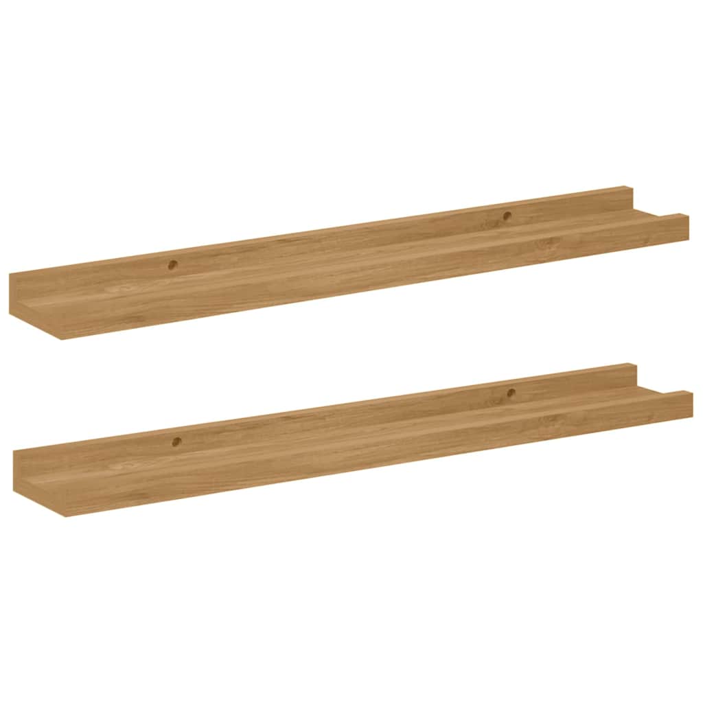 Polica na zidu 2 pcs Smeđa 60 x 9 x 3 cm Konstruirano drvo