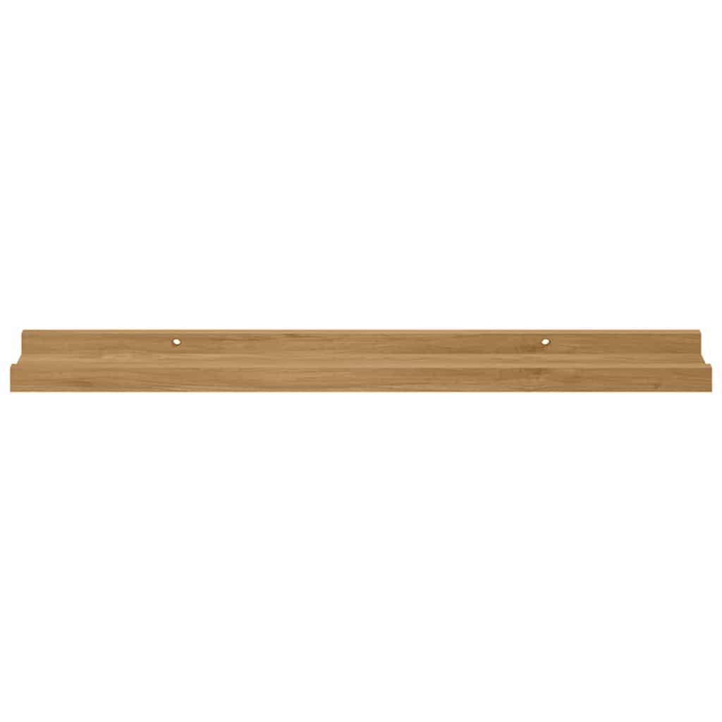 Polica na zidu 2 pcs Smeđa 60 x 9 x 3 cm Konstruirano drvo
