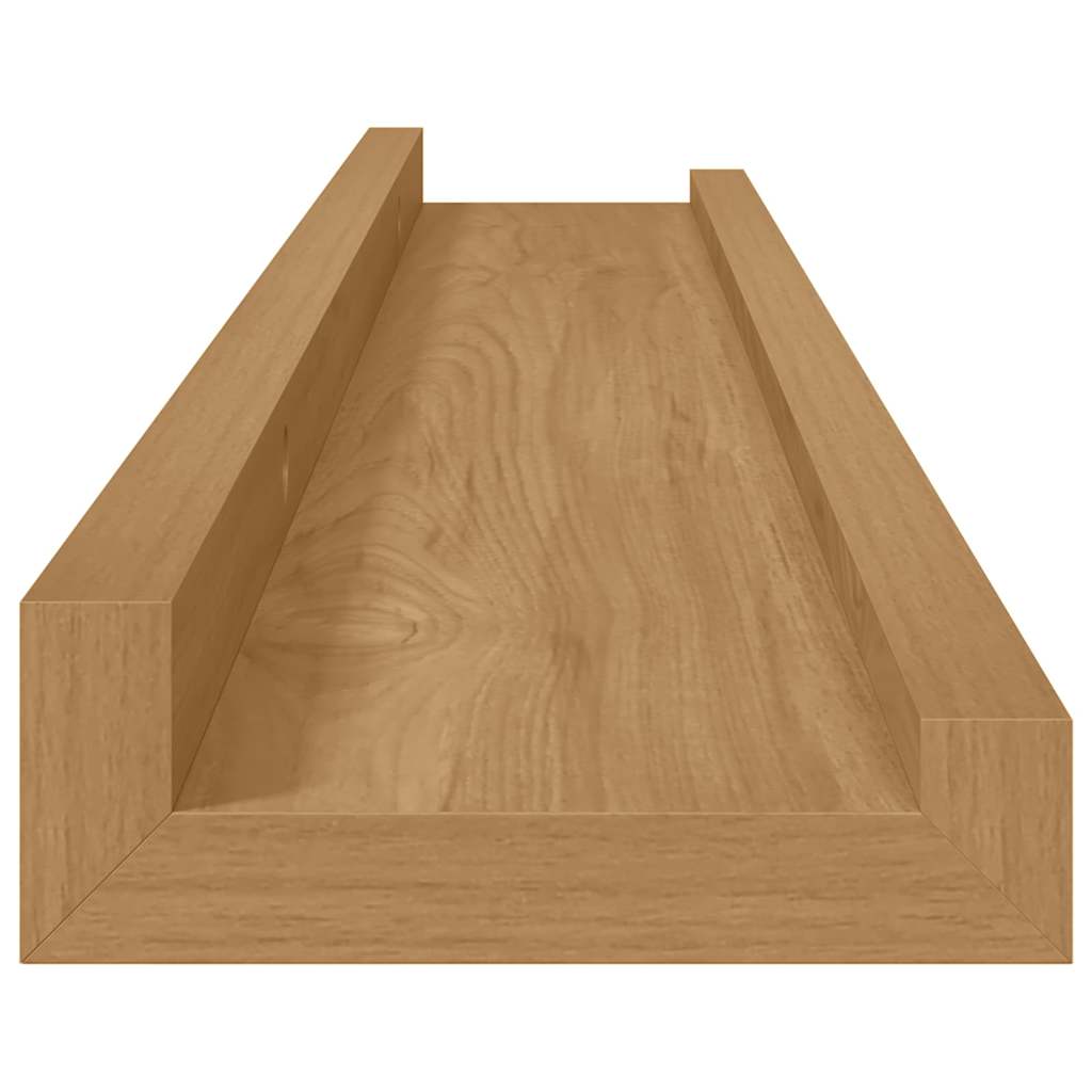 Polica na zidu 2 pcs Smeđa 60 x 9 x 3 cm Konstruirano drvo