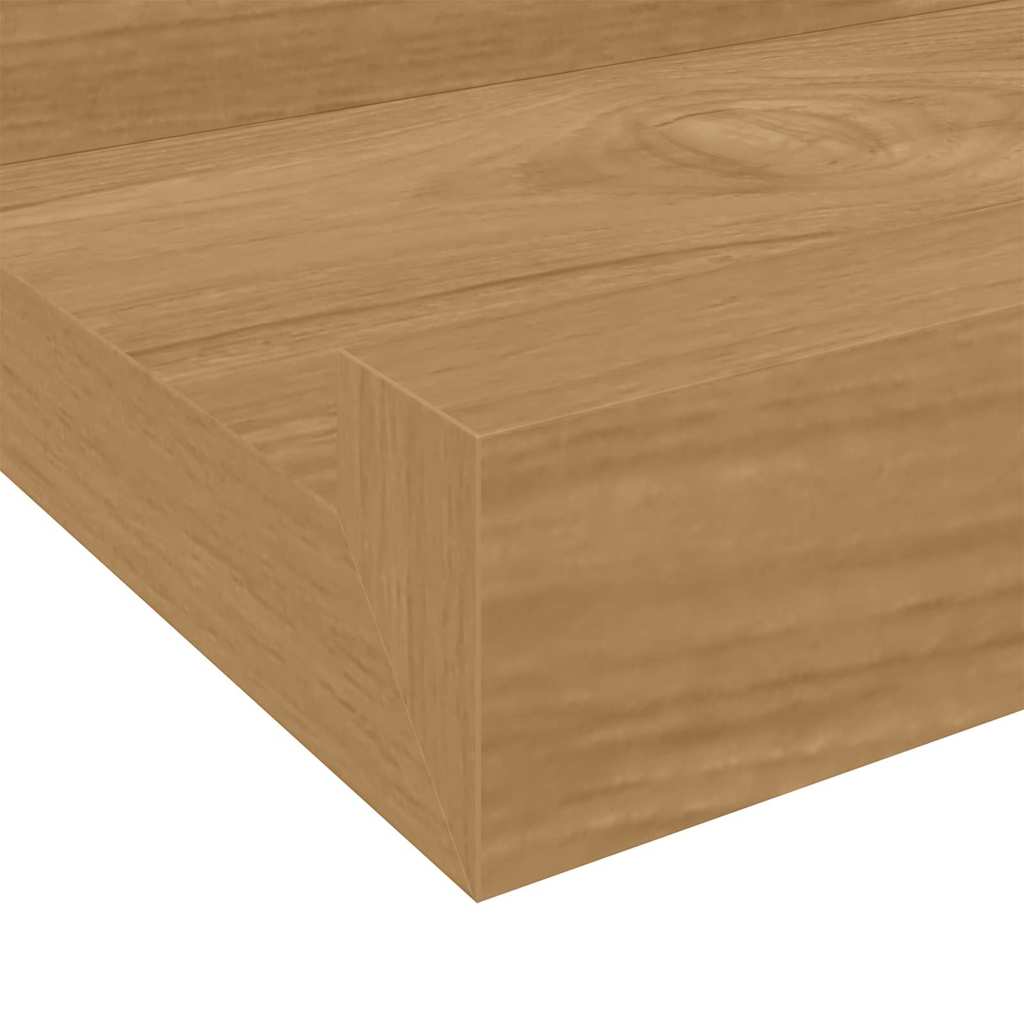 Polica na zidu 2 pcs Smeđa 80 x 9 x 3 cm Konstruirano drvo