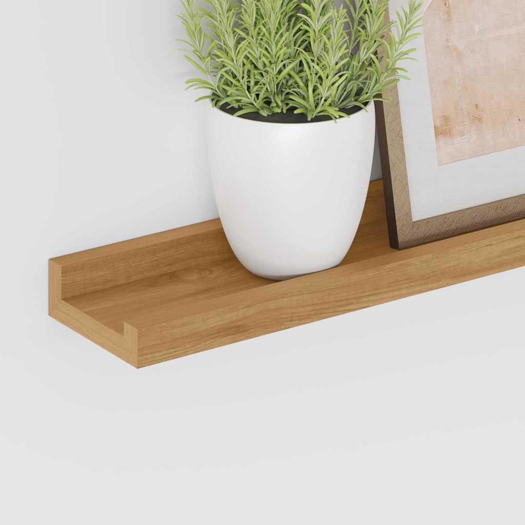Polica na zidu 2 pcs Smeđa 80 x 9 x 3 cm Konstruirano drvo