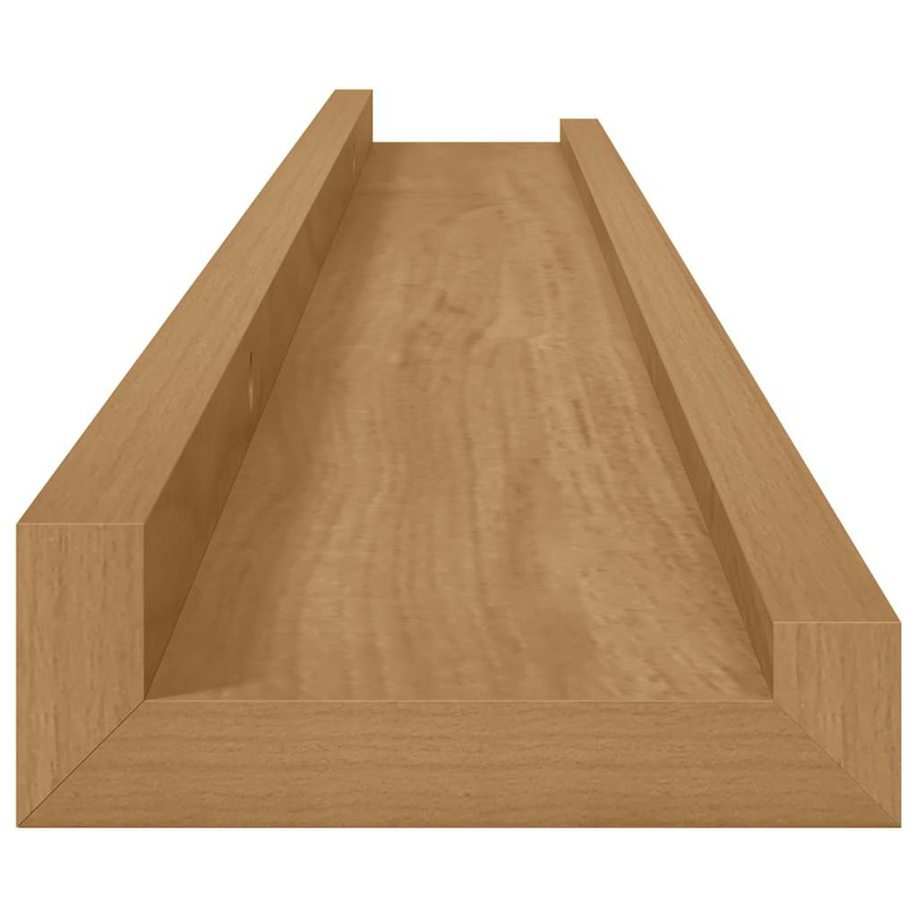 Polica na zidu 2 pcs Smeđa 80 x 9 x 3 cm Konstruirano drvo