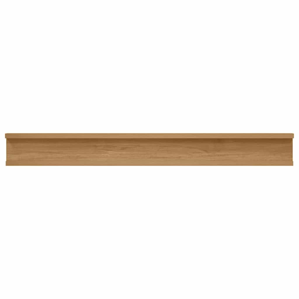 Polica na zidu 2 pcs Smeđa 80 x 9 x 3 cm Konstruirano drvo