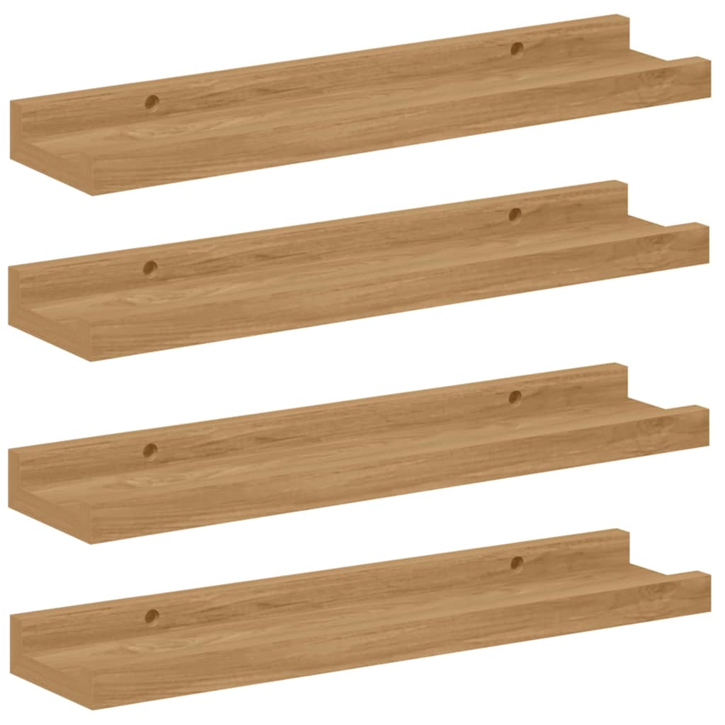 Polica na zidu 4 pcs Smeđa 40 x 9 x 3 cm Konstruirano drvo