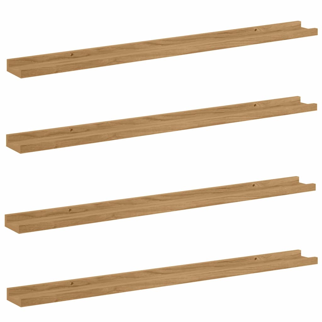 Polica na zidu 4 pcs Smeđa 100 x 9 x 3 cm Konstruirano drvo
