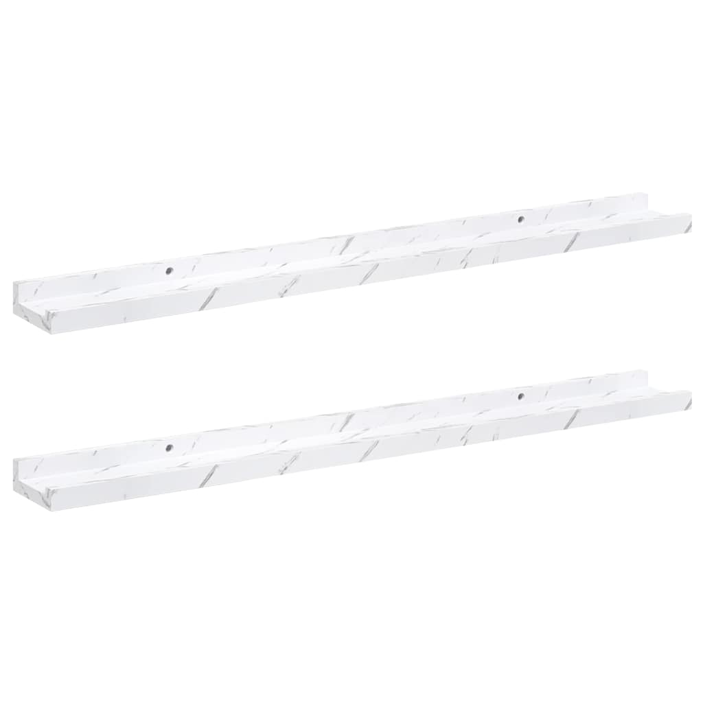 Polica na zidu s policom 2 pcs Bijeli mramor 80 x 9 x 3 cm