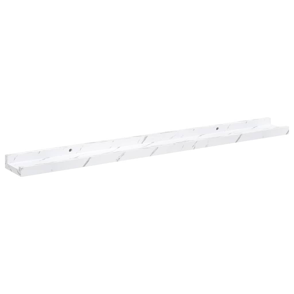Polica na zidu s policom 2 pcs Bijeli mramor 80 x 9 x 3 cm