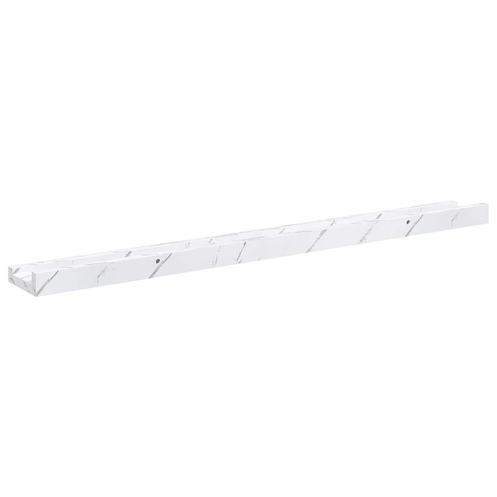 Polica na zidu s policom 2 pcs Bijeli mramor 80 x 9 x 3 cm