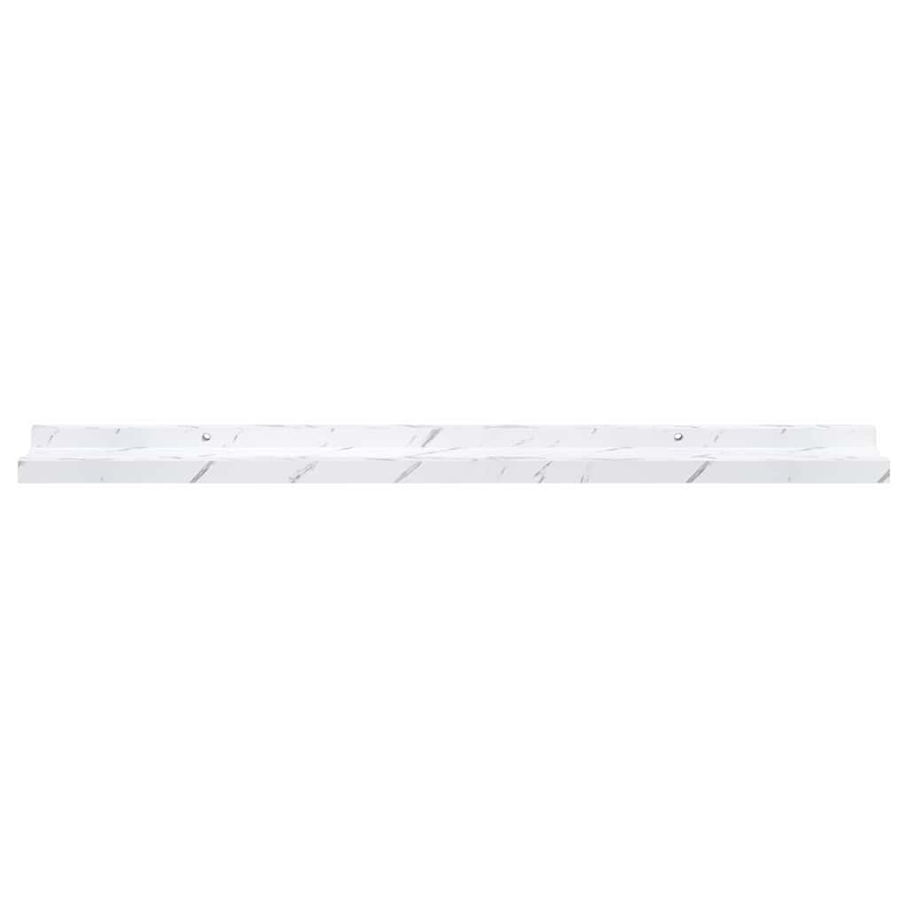 Polica na zidu s policom 2 pcs Bijeli mramor 80 x 9 x 3 cm