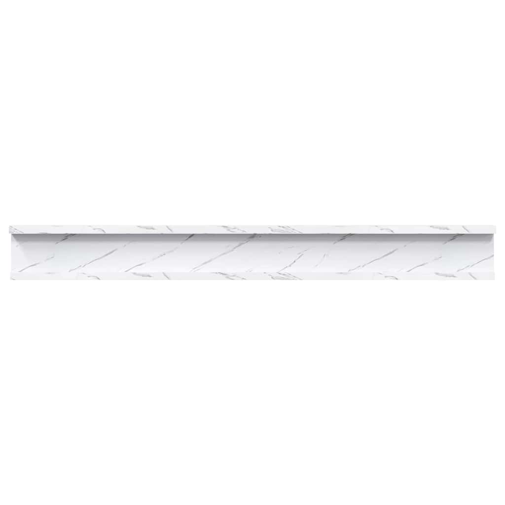 Polica na zidu s policom 2 pcs Bijeli mramor 80 x 9 x 3 cm