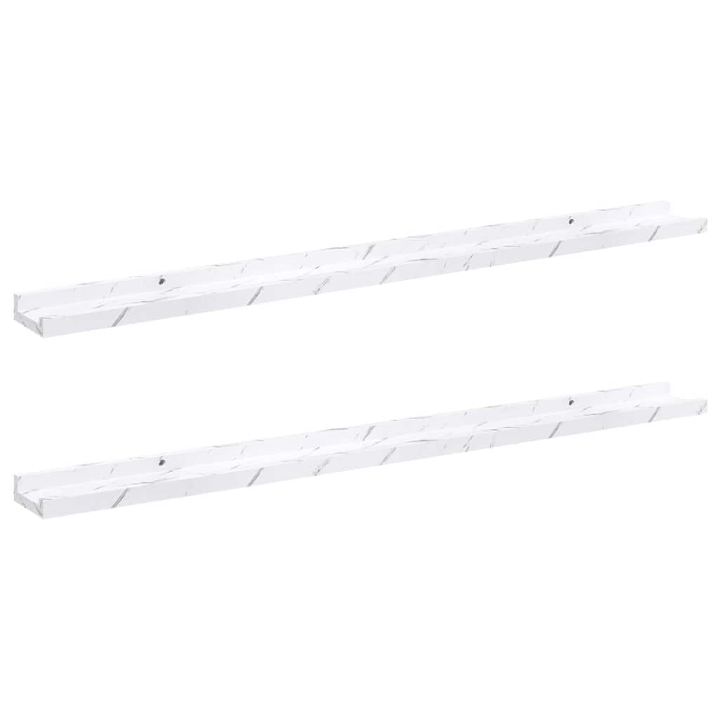 Polica na zidu s policom 2 pcs Bijeli mramor 100 x 9 x 3 cm