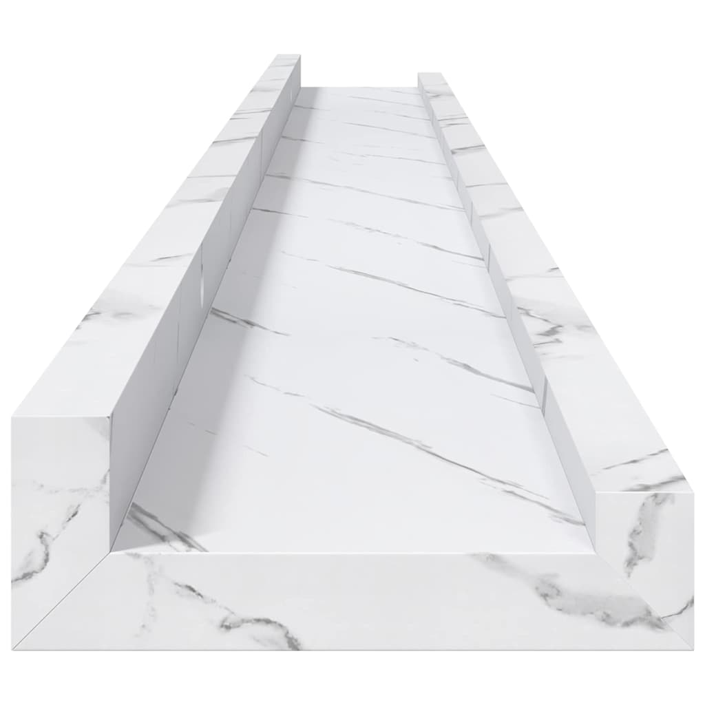 Polica na zidu s policom 2 pcs Bijeli mramor 100 x 9 x 3 cm