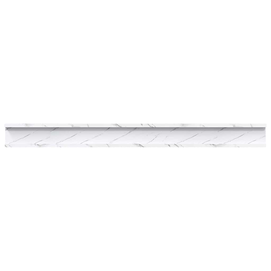 Polica na zidu s policom 2 pcs Bijeli mramor 100 x 9 x 3 cm