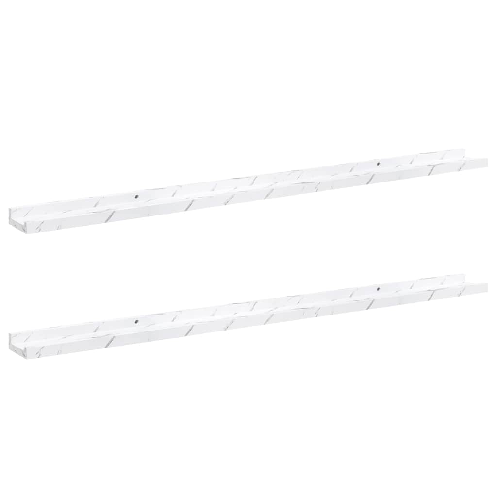 Polica na zidu s policom 2 pcs Bijeli mramor 115 x 9 x 3 cm