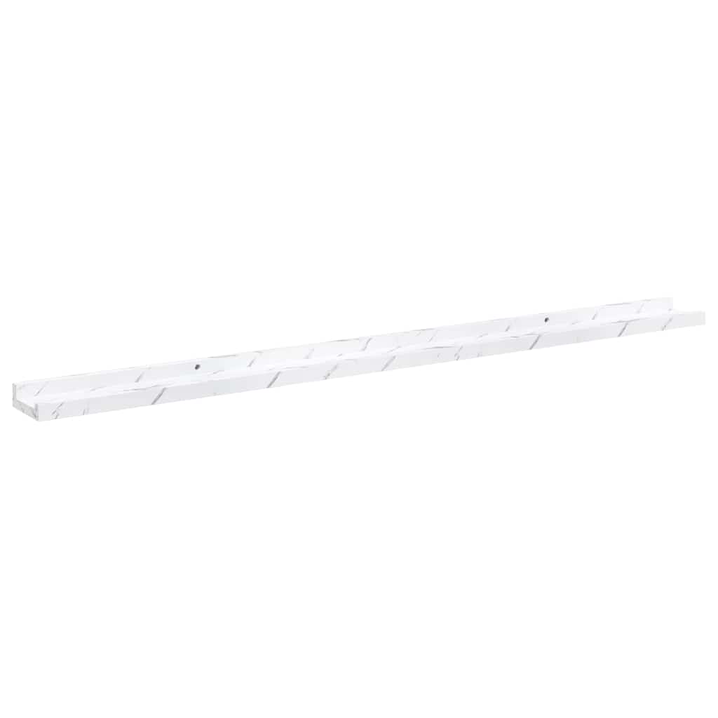 Polica na zidu s policom 2 pcs Bijeli mramor 115 x 9 x 3 cm