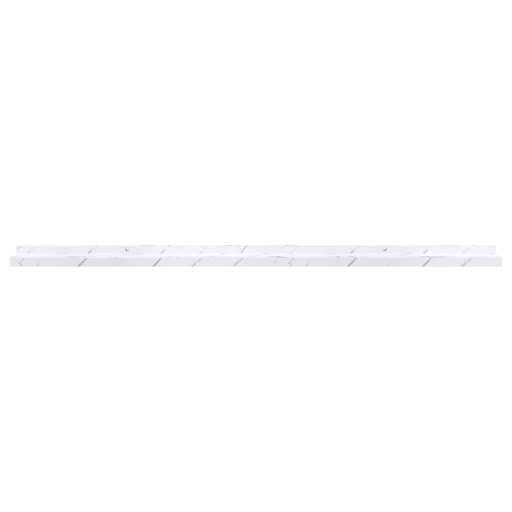 Polica na zidu s policom 2 pcs Bijeli mramor 115 x 9 x 3 cm