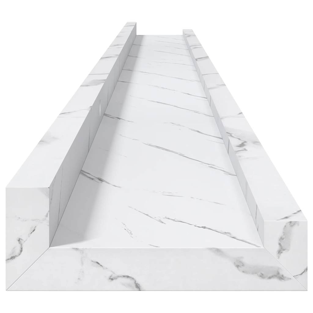 Polica na zidu s policom 2 pcs Bijeli mramor 115 x 9 x 3 cm