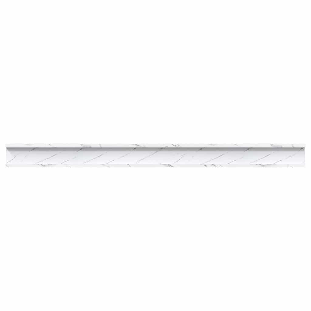 Polica na zidu s policom 2 pcs Bijeli mramor 115 x 9 x 3 cm