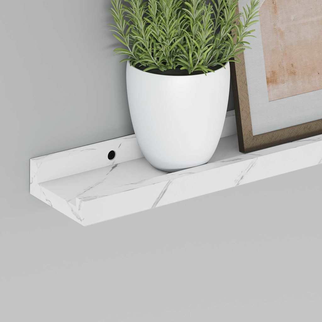 Polica na zidu s policom 4 pcs Bijeli mramor 40 x 9 x 3 cm