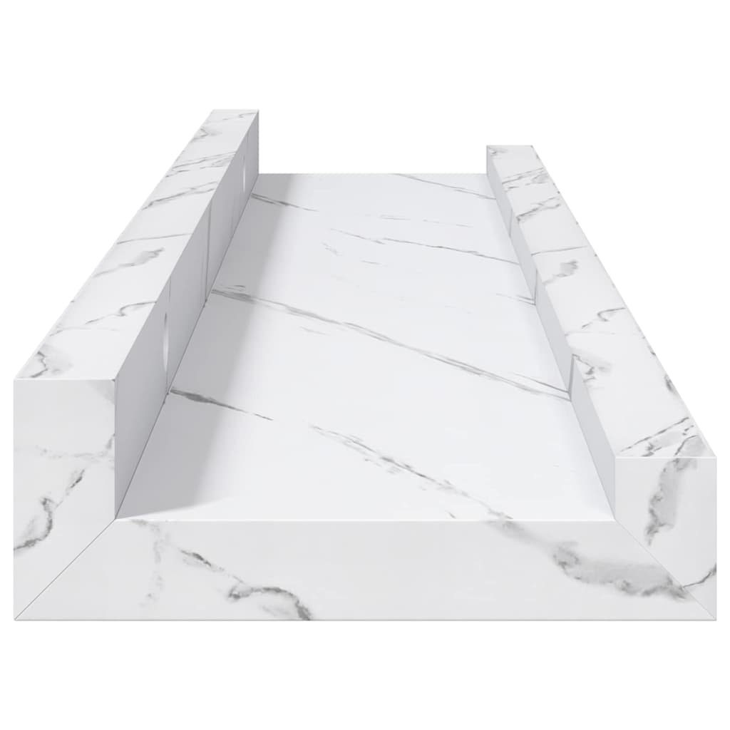 Polica na zidu s policom 4 pcs Bijeli mramor 40 x 9 x 3 cm
