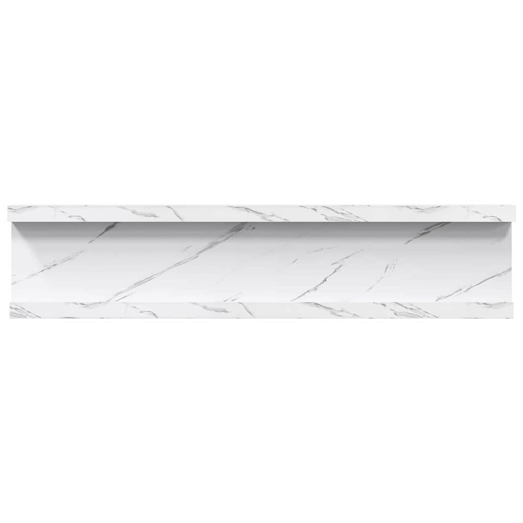 Polica na zidu s policom 4 pcs Bijeli mramor 40 x 9 x 3 cm