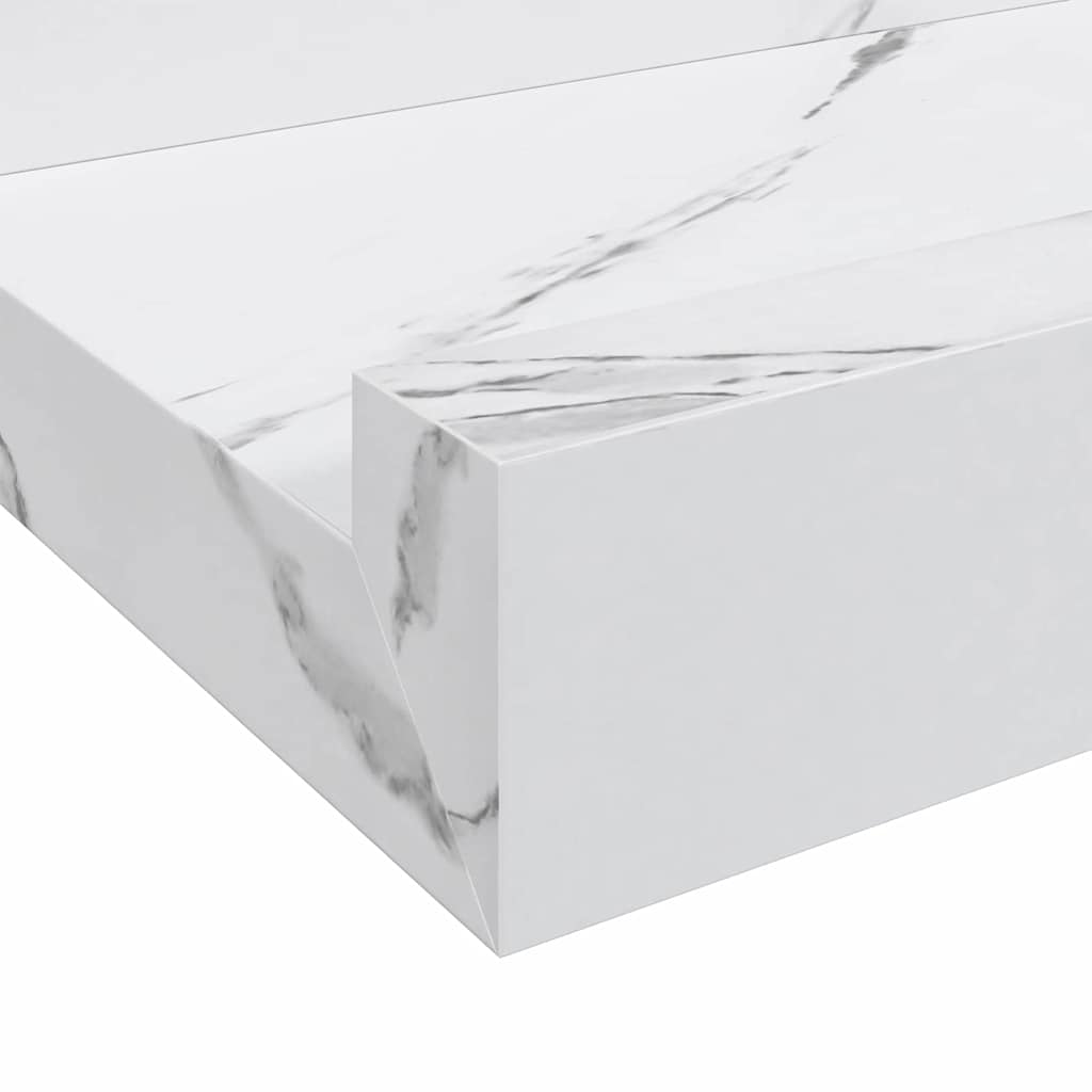 Polica na zidu s policom 4 pcs Bijeli mramor 60 x 9 x 3 cm