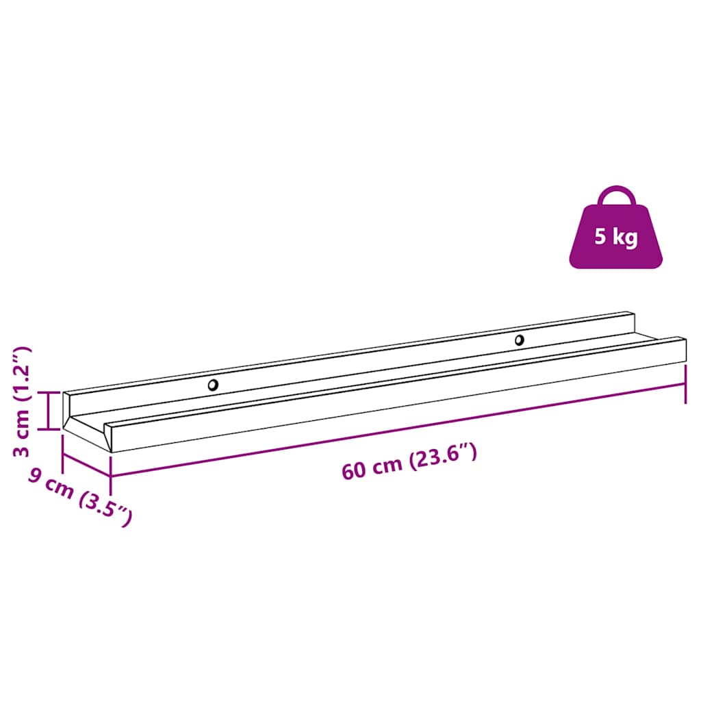 Polica na zidu s policom 4 pcs Bijeli mramor 60 x 9 x 3 cm