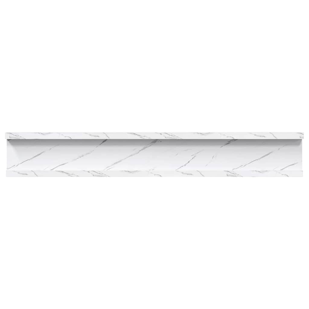 Polica na zidu s policom 4 pcs Bijeli mramor 60 x 9 x 3 cm