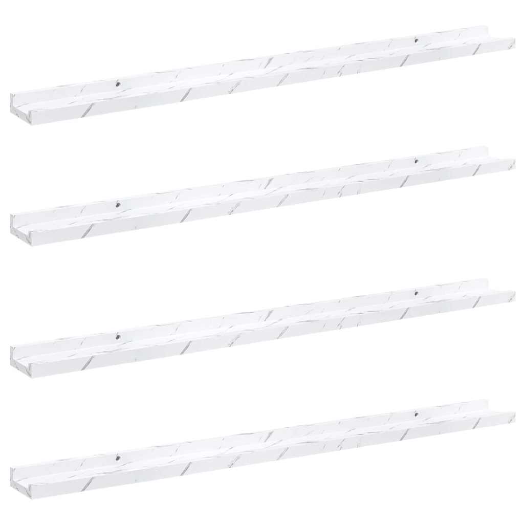 Polica na zidu s policom 4 pcs Bijeli mramor 100 x 9 x 3 cm