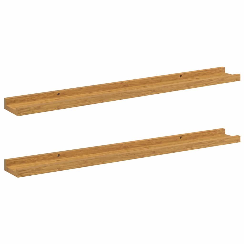 Polica na zidu Zidne 2 pcs Bež 80 x 9 x 3 cm Konstruirano drvo
