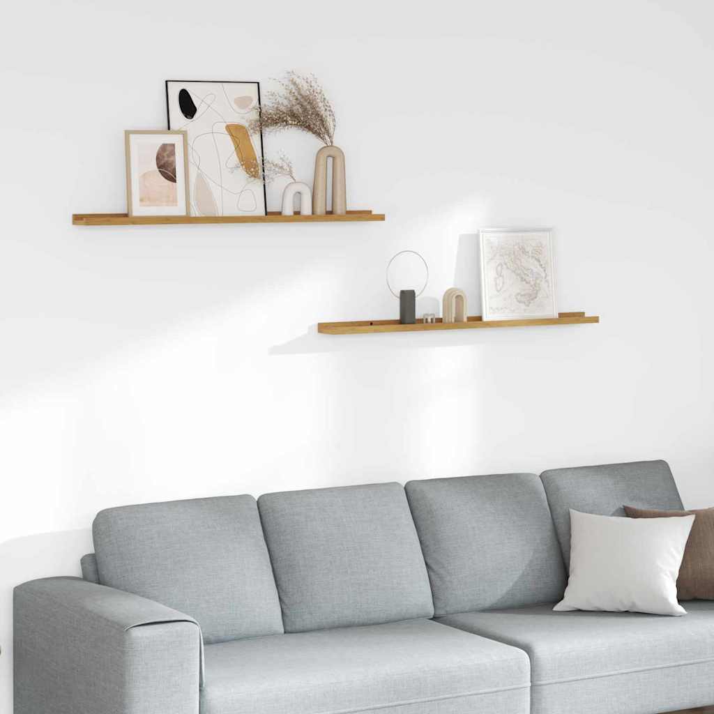 Polica na zidu Zidne 2 pcs Bež 100 x 9 x 3 cm Konstruirano drvo