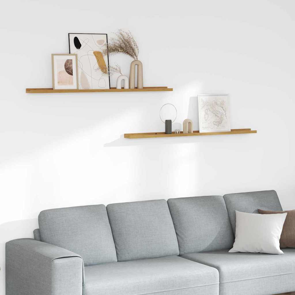 Polica na zidu Zidne 2 pcs Bež 115 x 9 x 3 cm Konstruirano drvo