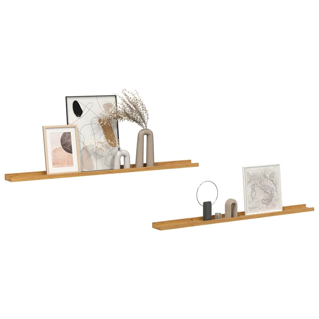 Polica na zidu Zidne 2 pcs Bež 115 x 9 x 3 cm Konstruirano drvo