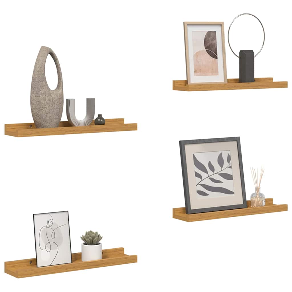 Polica na zidu Zidne 4 pcs Bež 60 x 9 x 3 cm Konstruirano drvo