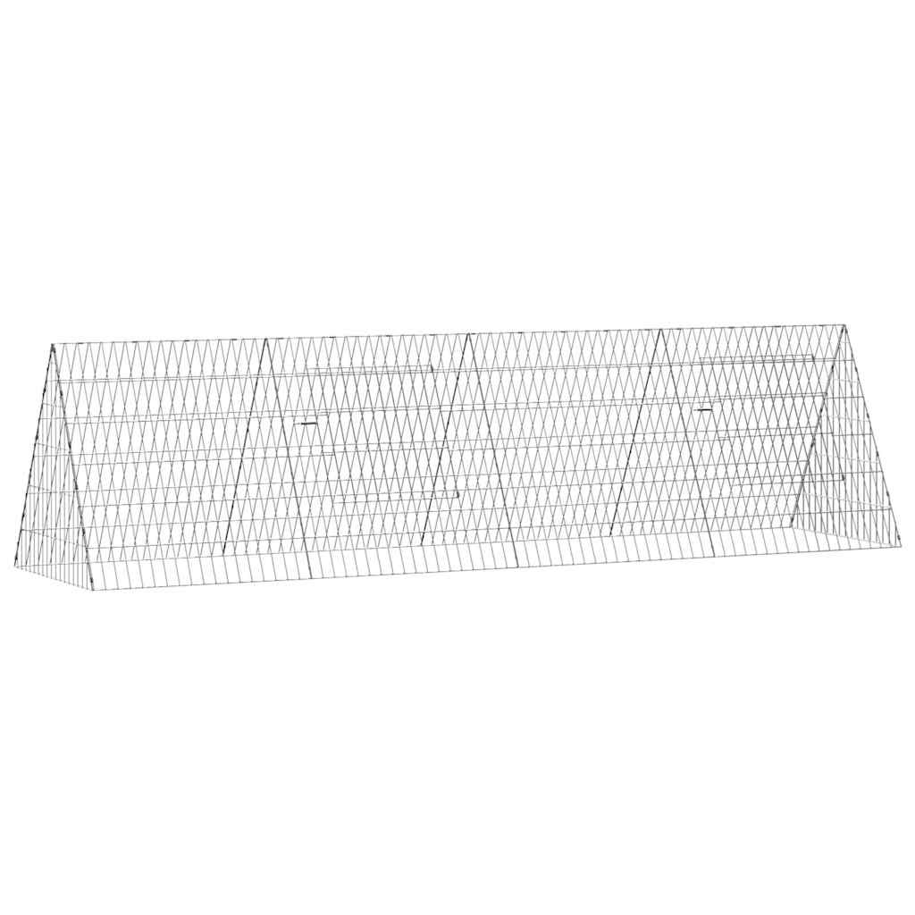 Kavez za zečeve Srebrno 215 x 55 x 55 cm Cinkani čelik