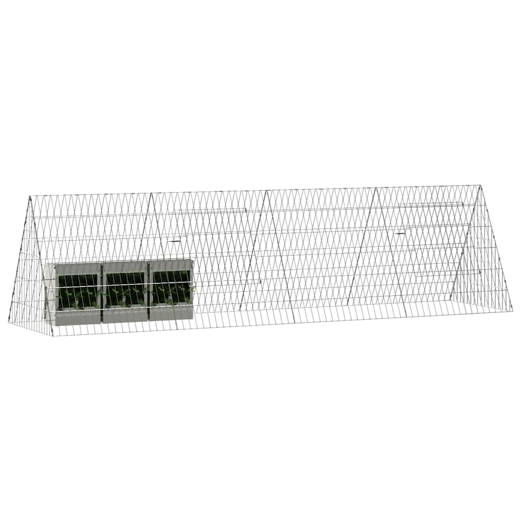 Kavez za zečeve Srebrno 215 x 55 x 55 cm Cinkani čelik