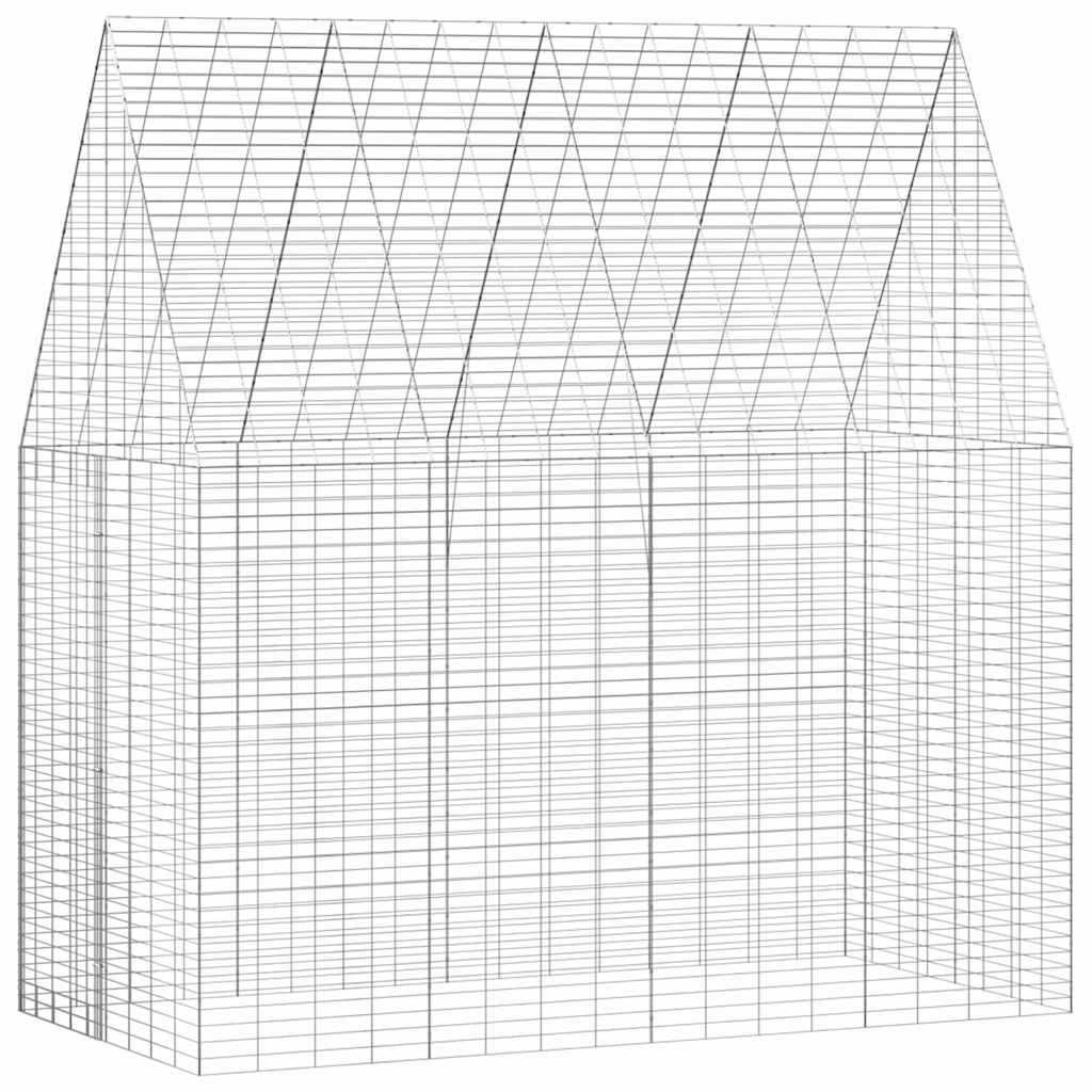Kavez za zečeve Srebrno 200 x 100 x 210 cm Cinkani čelik