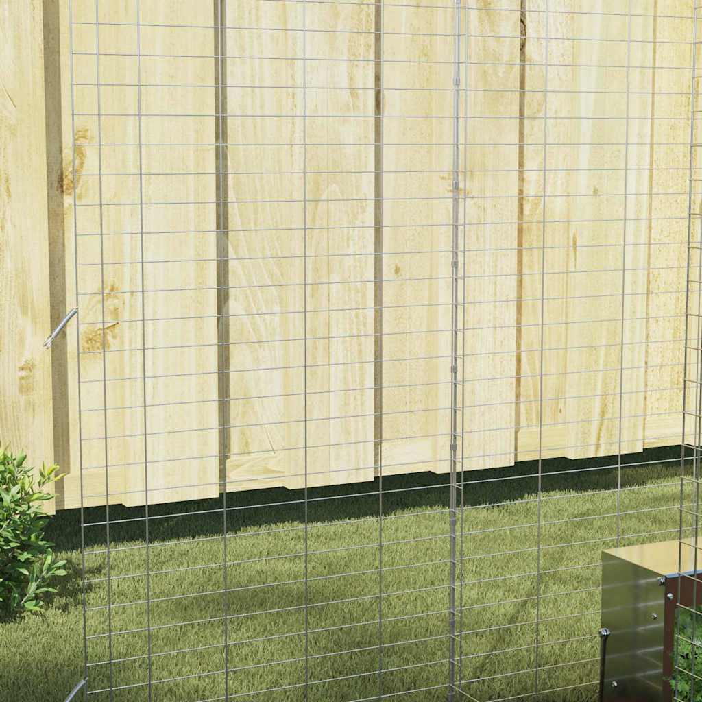 Kavez za zečeve Srebrno 300 x 100 x 210 cm Cinkani čelik