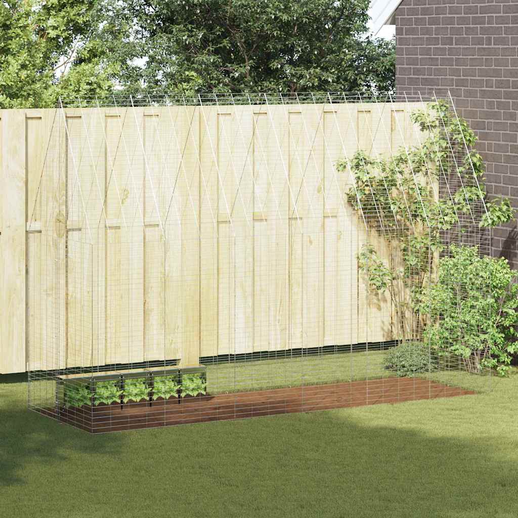 Kavez za zečeve Srebrno 300 x 100 x 210 cm Cinkani čelik