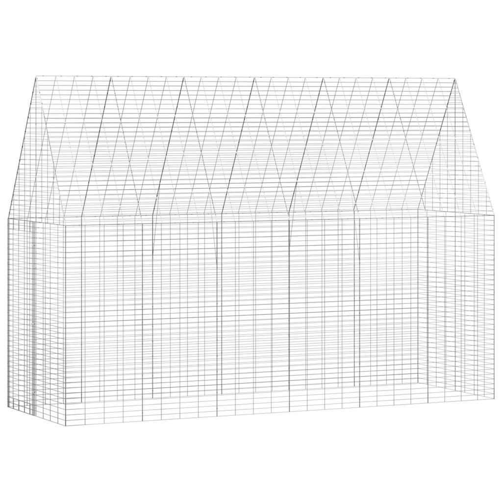Kavez za zečeve Srebrno 300 x 100 x 210 cm Cinkani čelik