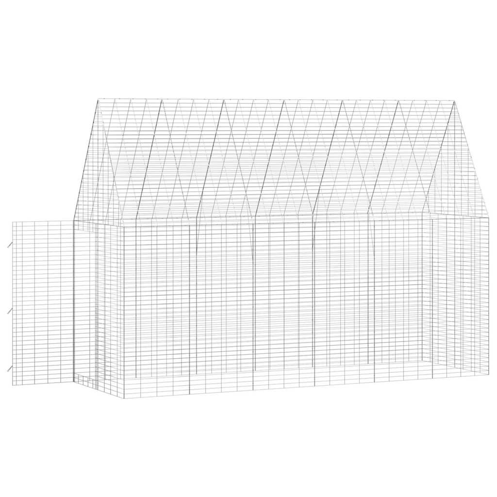 Kavez za zečeve Srebrno 300 x 100 x 210 cm Cinkani čelik