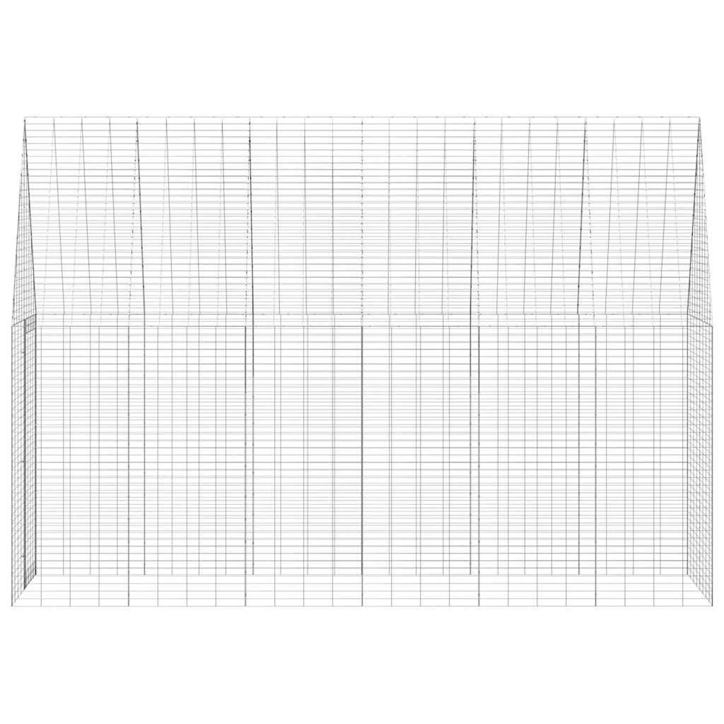 Kavez za zečeve Srebrno 300 x 100 x 210 cm Cinkani čelik