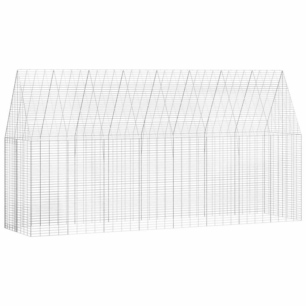 Kavez za zečeve Srebrno 400 x 100 x 210 cm Cinkani čelik