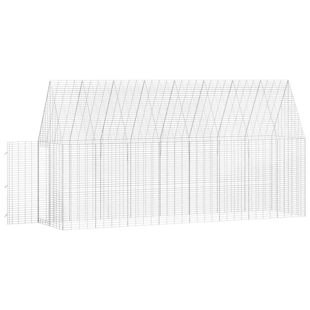 Kavez za zečeve Srebrno 400 x 100 x 210 cm Cinkani čelik
